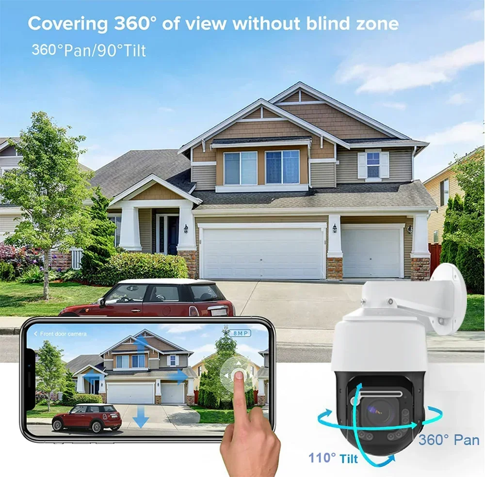 4K 8MP 300X ZOOM POE IMX415 RTMP High Speed Dome Tracking PTZ Wiper IP Camera ONVIF Absolute Move With 256GB