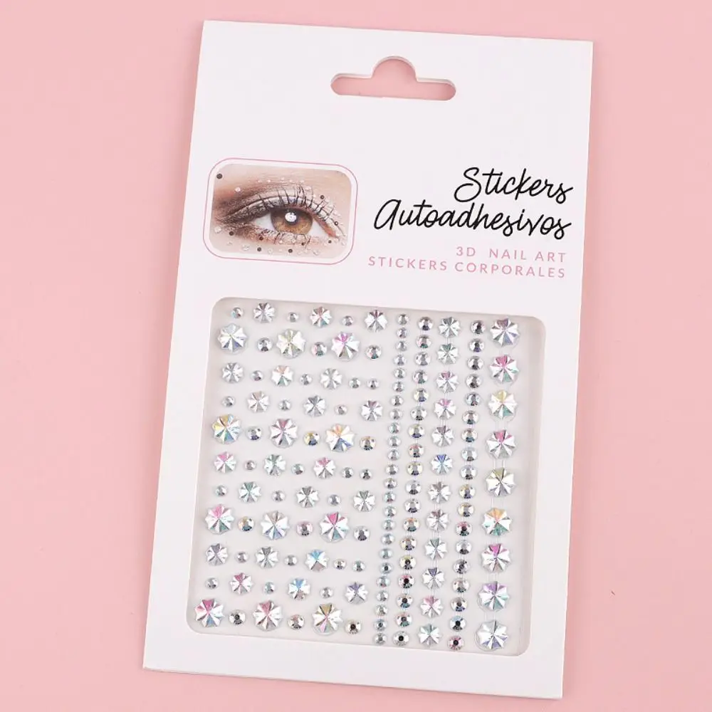 

Stage Decoration Crystal Rainbow Face Gems Self Adhesive Jewel Eye Makeup Sticker Rhinestone Shiny 3D Nail Art Sticker