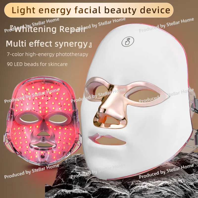 

Home Beauty Instrument Face Mask Spectrometer Skin Care Red Blue Light Acne Removal LED Color Light Charging Photon Skin
