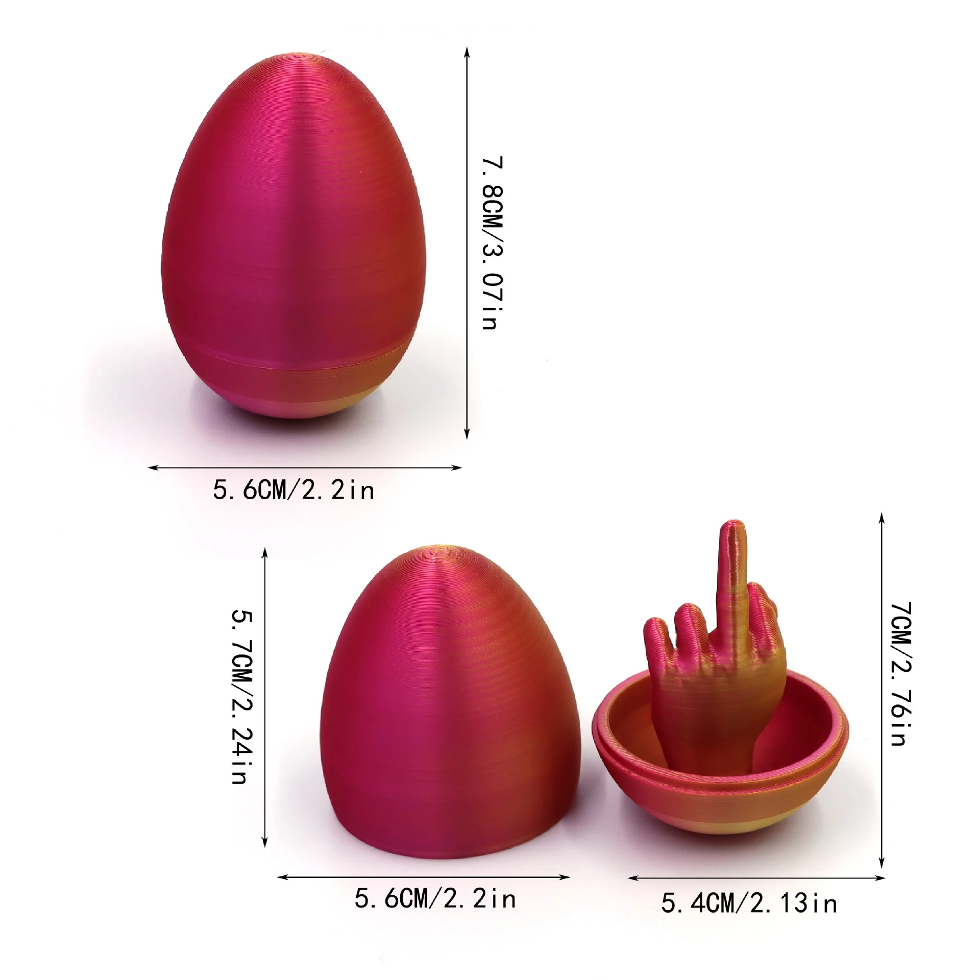 Nieuwigheid Simulatie Ei Speelgoed Creatief 3D Afdrukken Verrassing Middelvinger Eieren Kinderen Verjaardag Pasen Verrassing Eieren Party Parodie Cadeau