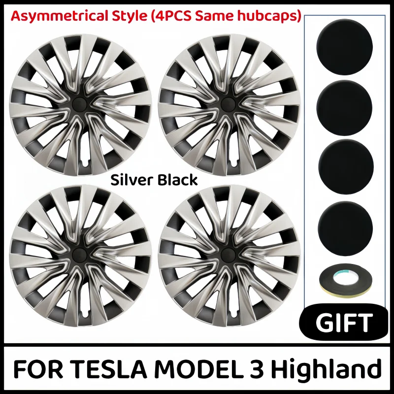 4 Stuks Wieldop Voor Tesla Model 3 Highland 18 Inch Prestaties Vervanging Wieldop Auto Volledige Velg Cover Accessoires 2023 2024