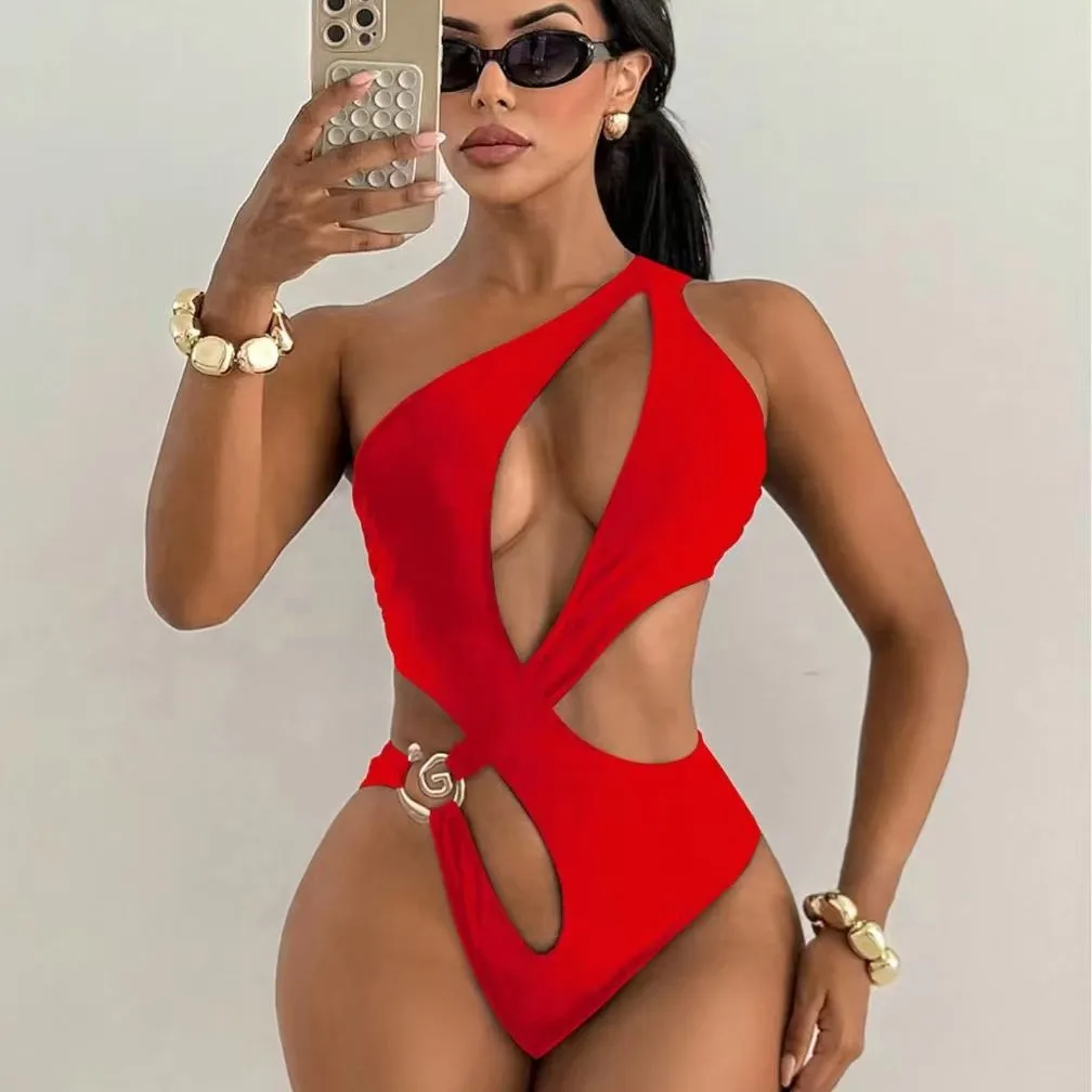 Long Sleeve Black White Ink Wash Print One-Piece Swimsuit Half Zip UV Protection High Cut Surf Bathing Suit Rash Guard Beachwear