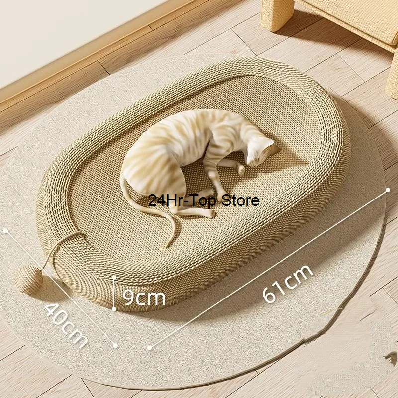 

Weave Cat Scratchers Board Oval Cat Scratching Pads Cat Scratching Board Cat Chew Bite Toy Household Pet Furniture Pet Bed Nest