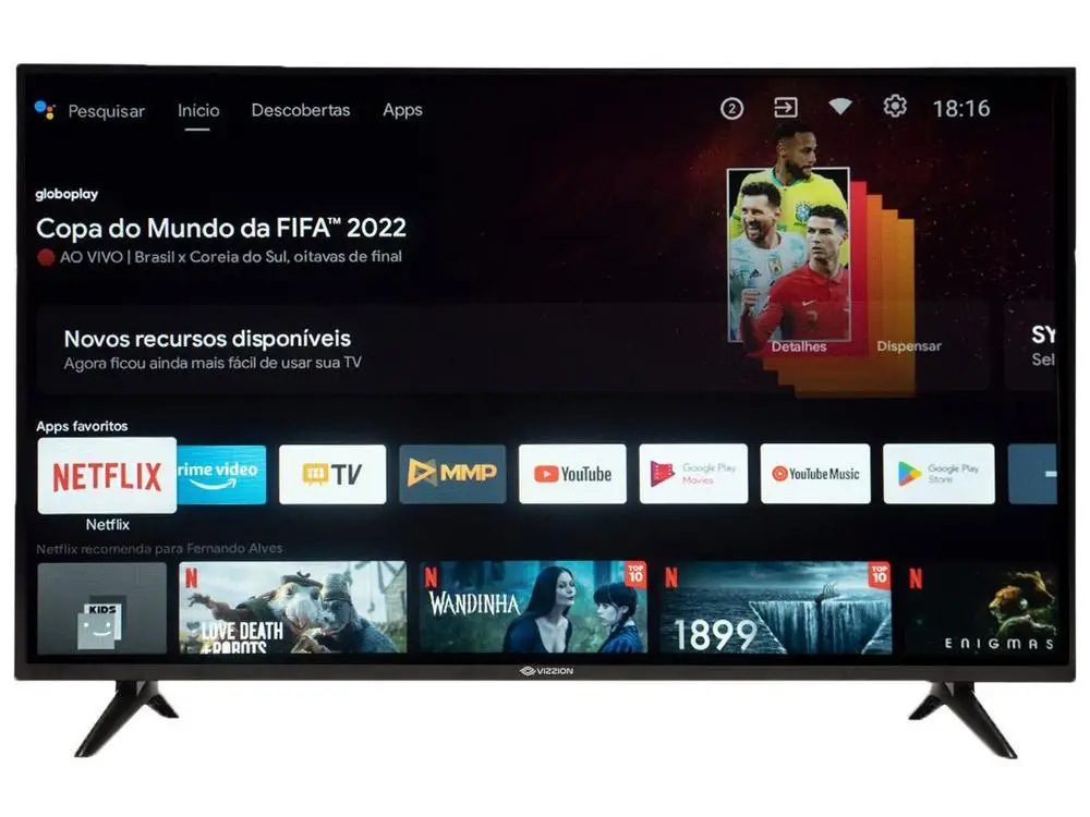 Smart TV 43 ”Full HD DLED Rig Vizzion BR43D1SA