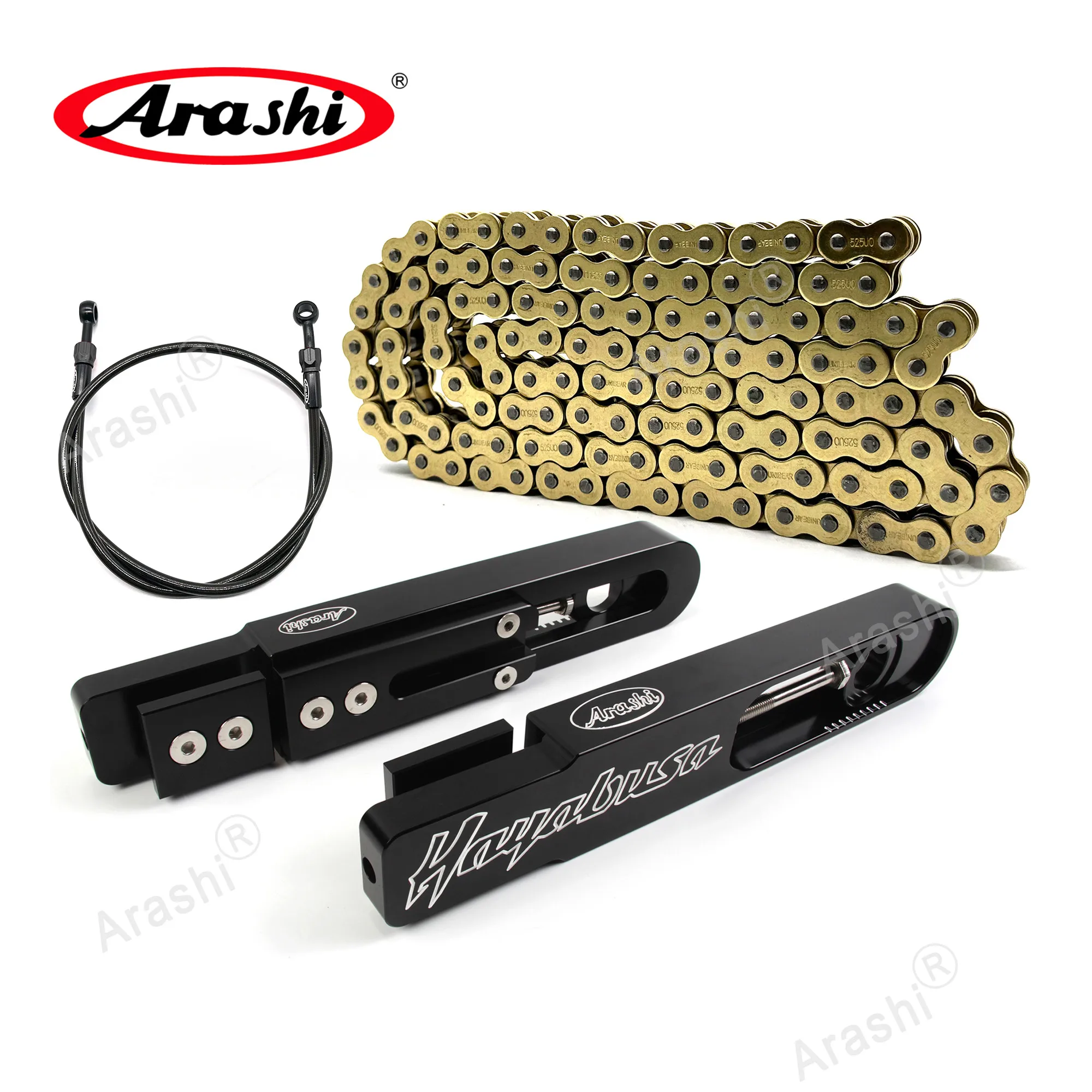 Arashi BR Stock Verlängerungskit Kettenbremsschlauch für SUZUKI Gen 1 2 3 HAYABUSA 1999 - 2024 Verlängertes Schwingarm-Getriebesystem