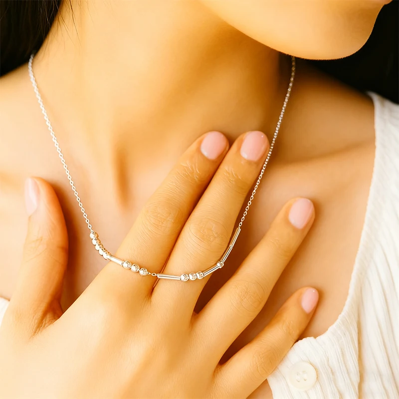 رسائل مخصصة مورس كود 316 القلائد اسم الفولاذ المقاوم للصدأ لإضافة لمسة من هدية عيد ميلاد الذكرى السنوية الغامضة للزوجة #3