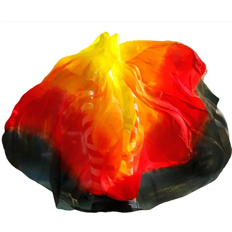 100% Silk Dance Veil Gradient Color Hot Selling Belly Dance Adult Children Dance Practice Performance Silk Veil Scarf 250x114cm