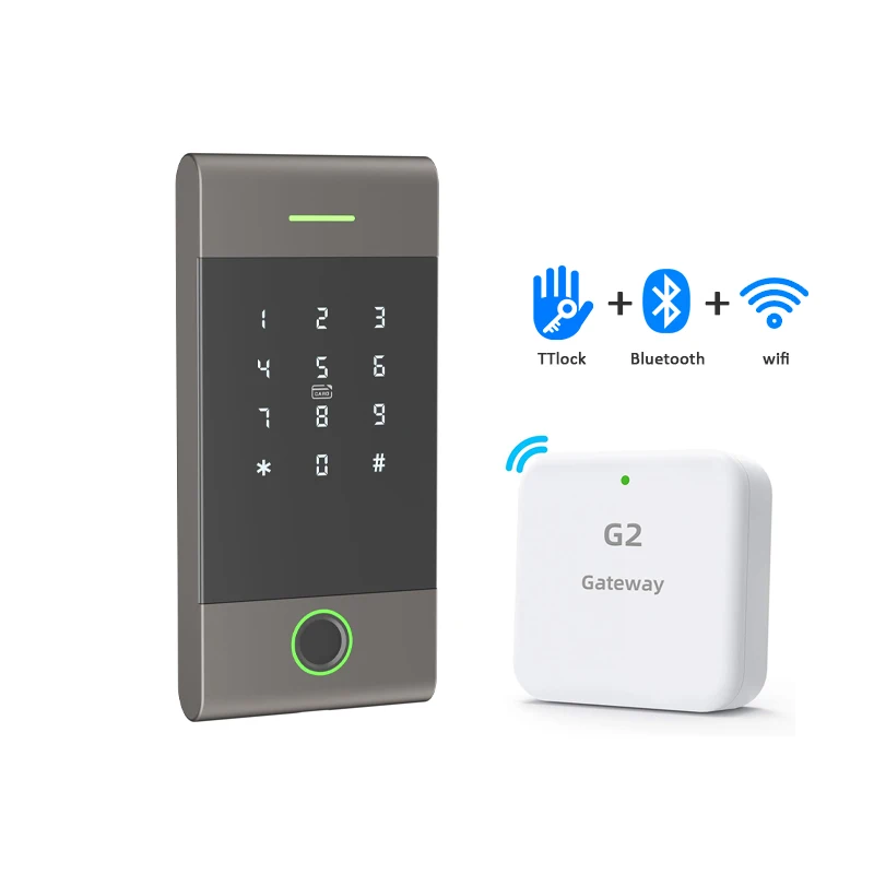 

IP65 Waterproof Office Security Bluetooth TTlock Wireless Fingerprint Password NFC RFID Card Access Reader Powered 12V