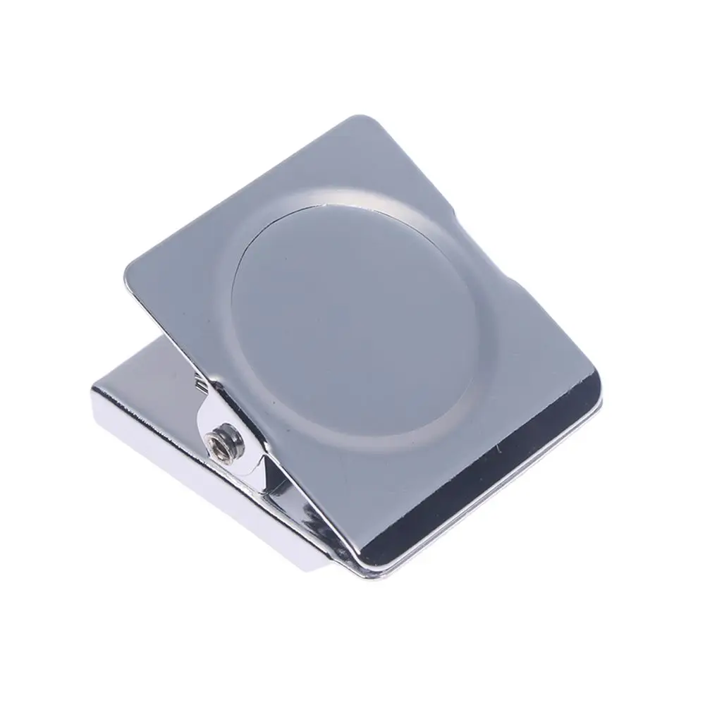 Square Magnetic Wall Clip Refrigerator Spring Loaded Magnetic Wall Clip Memo Note Holder Silver Magnet Hook Clips