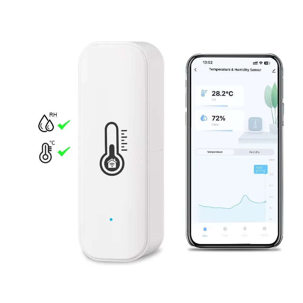 Útil vida inteligente sensor de umidade temperatura sem fio zigbee wifi higrômetro detector tuya app termômetro para alexa casa voz