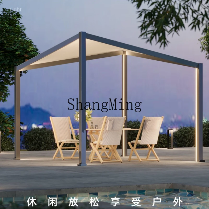 

SM aluminum alloy leisure pavilion courtyard garden luminous awning canopy landscape new Chinese pavilion