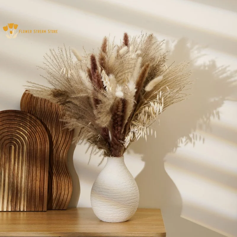 

Dried Flowers Natural Pampas Grass Bouquet Boho Home Decor Fluffy Phragmites Reed Bunny Tail Wedding Ramadan Party Decoration