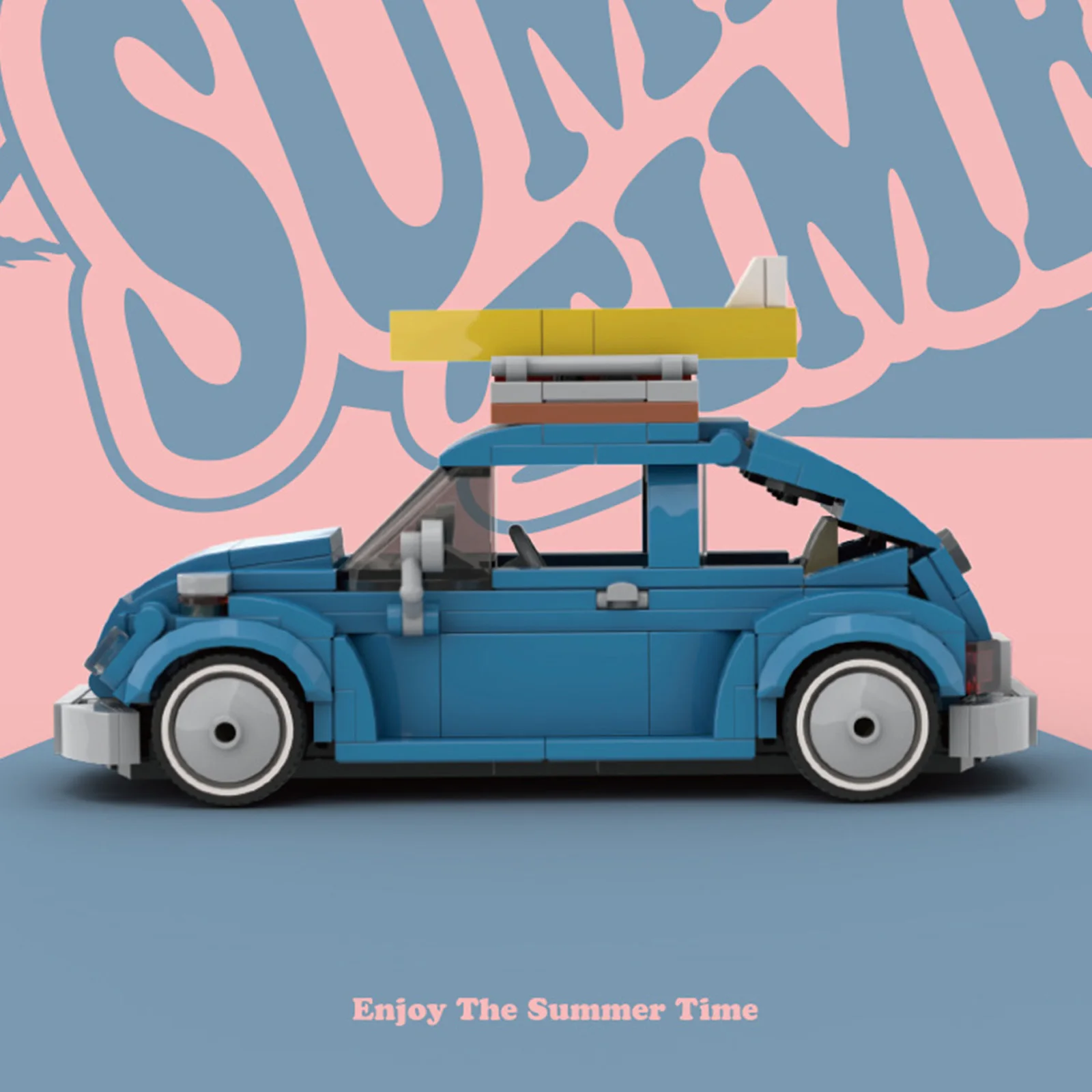 PB8805 347ピース カブトムシ キャンピングカー モデル ビルディングブロック ブロック 車セット MOC テクニカル DIY おもちゃ 小型 ペレット パズル ボックスセット