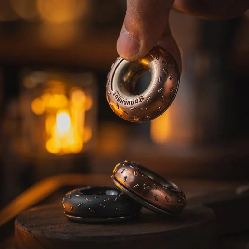 LAUTIE beignet tdah outil de mise au point Fidget Spinner alliage de zirconium EDC jouets métal Anti-Stress sensoriel Fidgeting jouets taille de poche