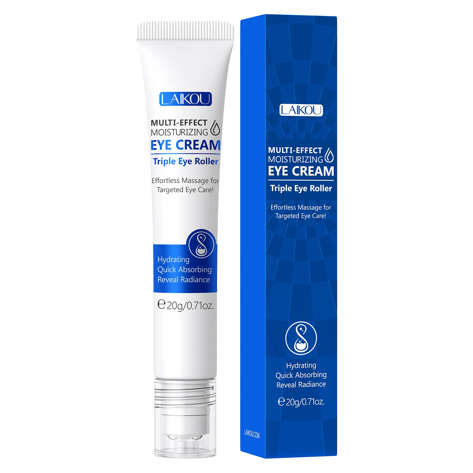 

LAIKOU 20g Eye Roll On Cream, Anti Aging Moisturizing Eye Care For Puffiness, Hydrating Massage Tool for Eye Skin Nourishment