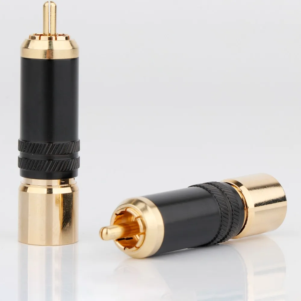 4 قطعة Preffair النحاس الذهب لوحة قفل قابس RCA جمع موصل اللحيم لتقوم بها بنفسك Hifi موصل خط الصوت