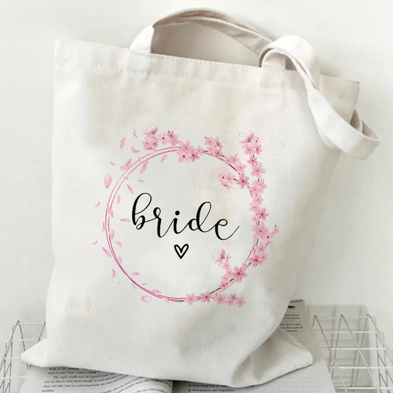Reusable Canvas Tote Bag, Cherry Blossom 