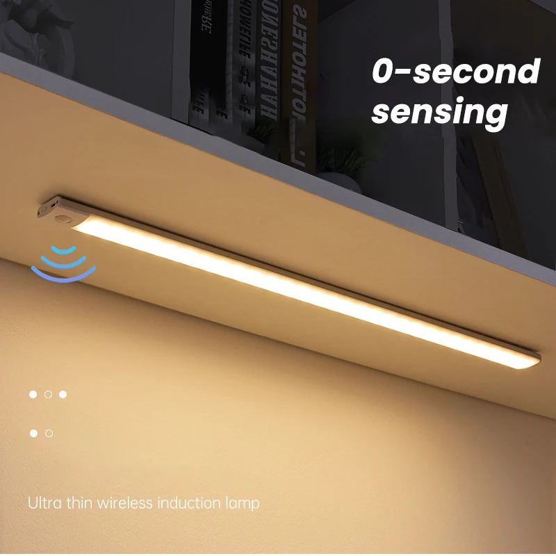 

LED Night Light Motion Sensor Cabinet Motion Sensor Light Wireles Wardrobe Lamp Staircase Backlight For Kitchen 40cm