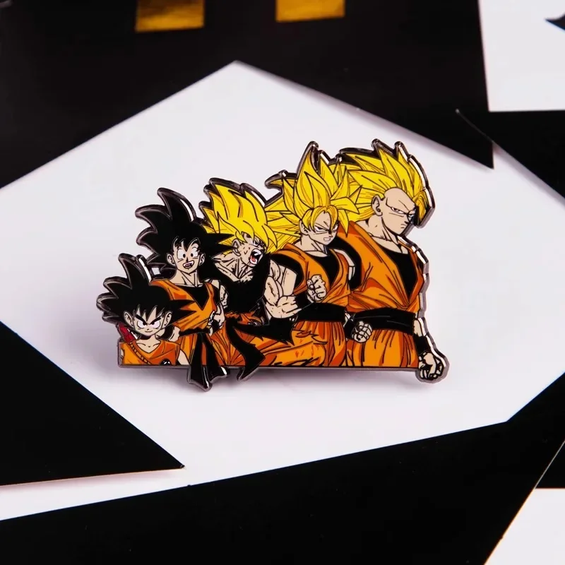 Dragon Ball Sun Wukong Metal Badge Brooch Jewelry Animation Peripheral Cartoon Creative Clothes Bag Accessories Gift Wholesale