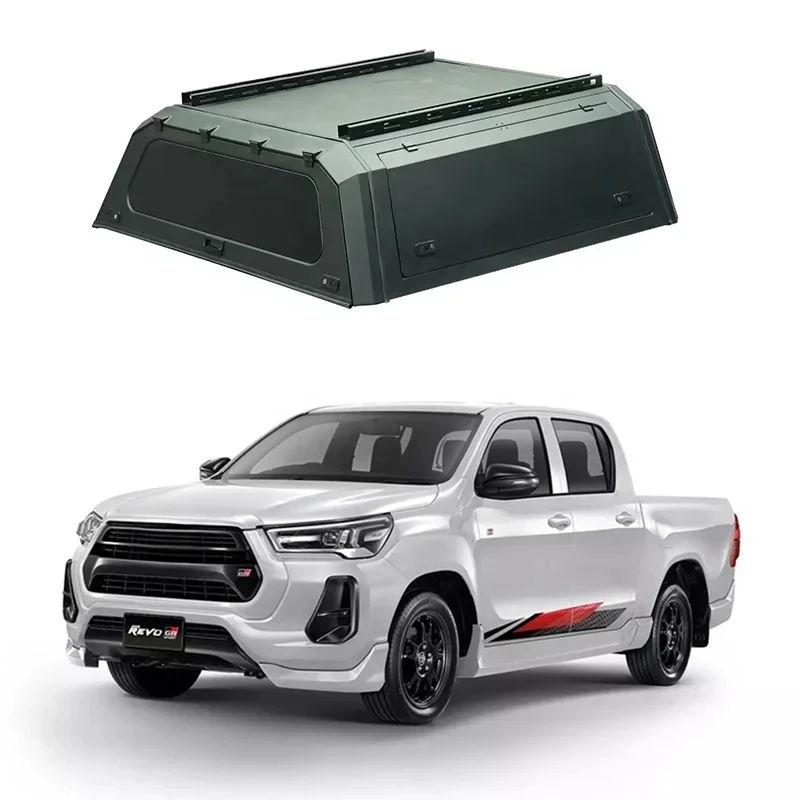 

ST 4x4 Accessories Body Kit Pickups Galvanized Steel Camper Truck Canopy hardtop offroad pickup cover For Hilux Revo 20+