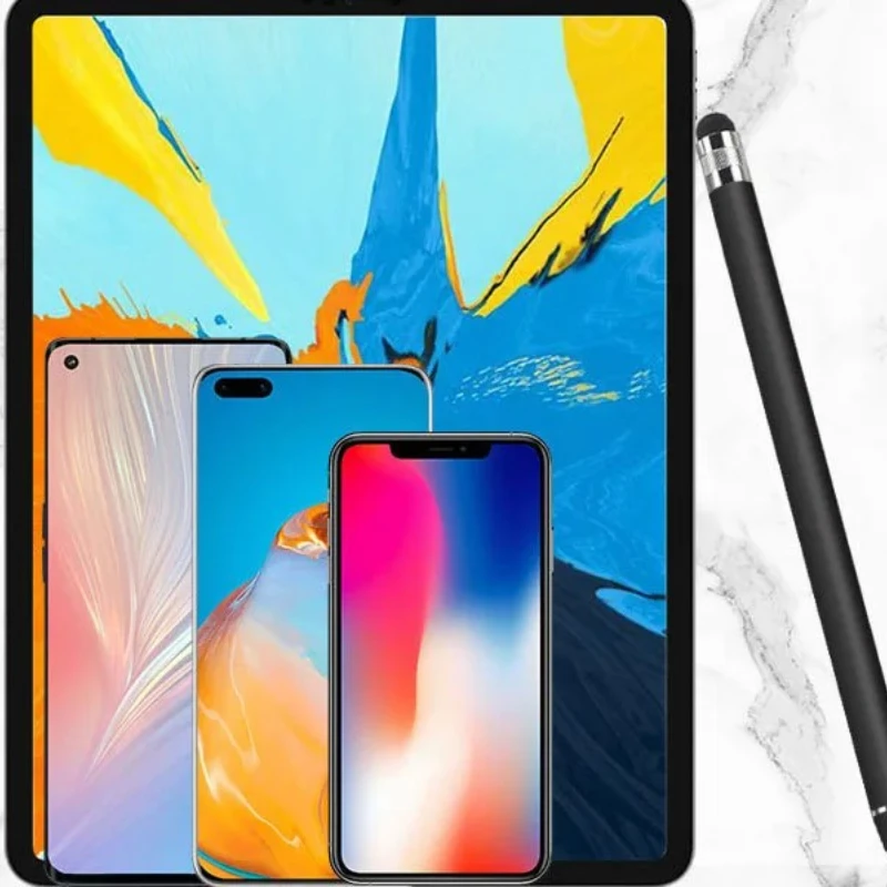 Universal Pen Double Silicon Head Touch Capacitive Electrostatic Screen Stylus Pens Screen Drawing Pen for Smartphone Tablet PC
