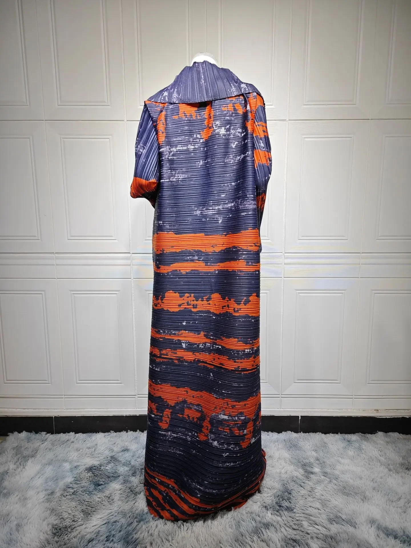 2025 Abaya Pleated Muslim Dress Women Gown Print Fashion Cardigan Kimono Jalabiya Turkey Kaftan Eid Ramadan Islam Clothing Robe