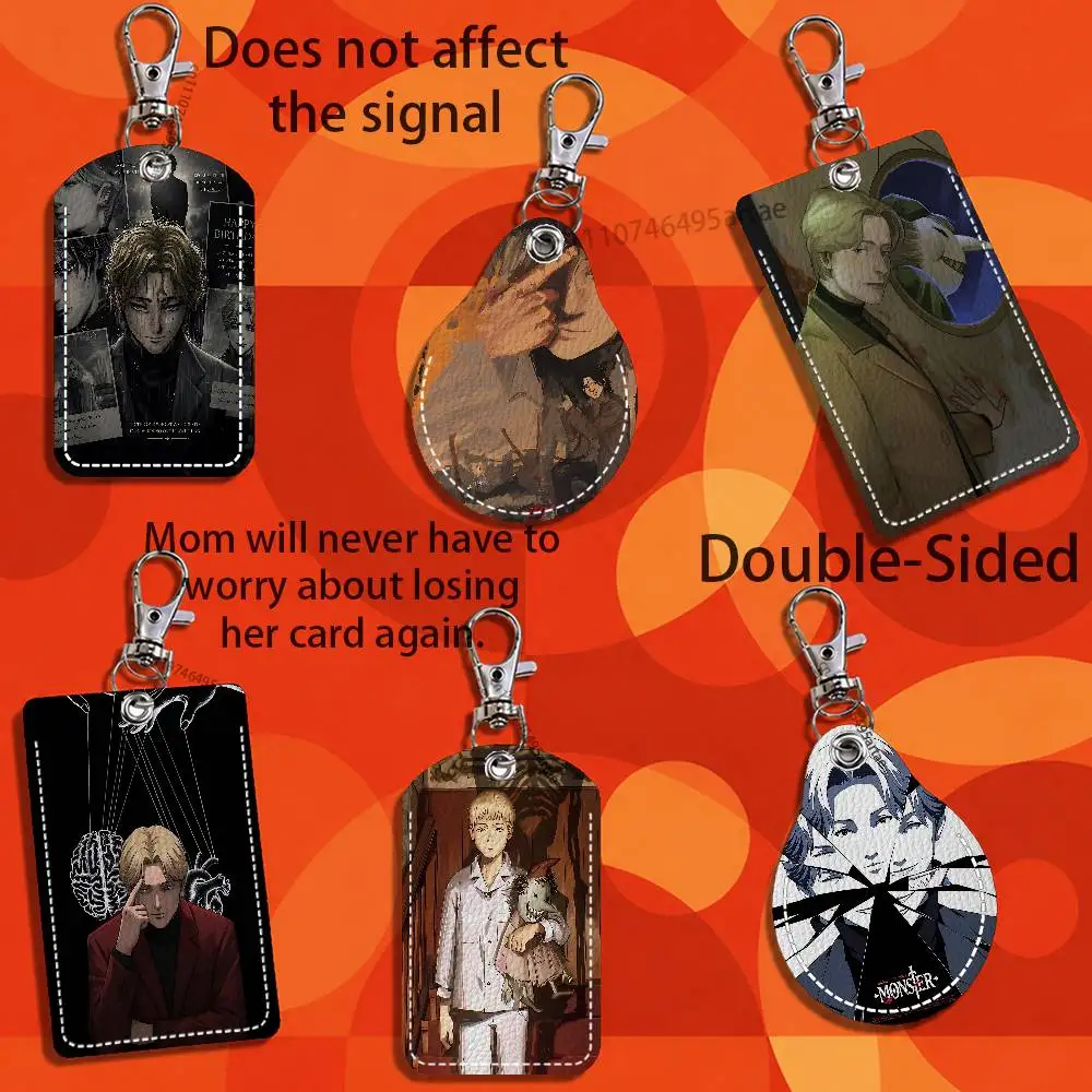 Anime M-Monster  J-Johan L-Liebert Card Keychain Fashion Pendant Bag ID Door Card Case Bus Card Cute Adult
