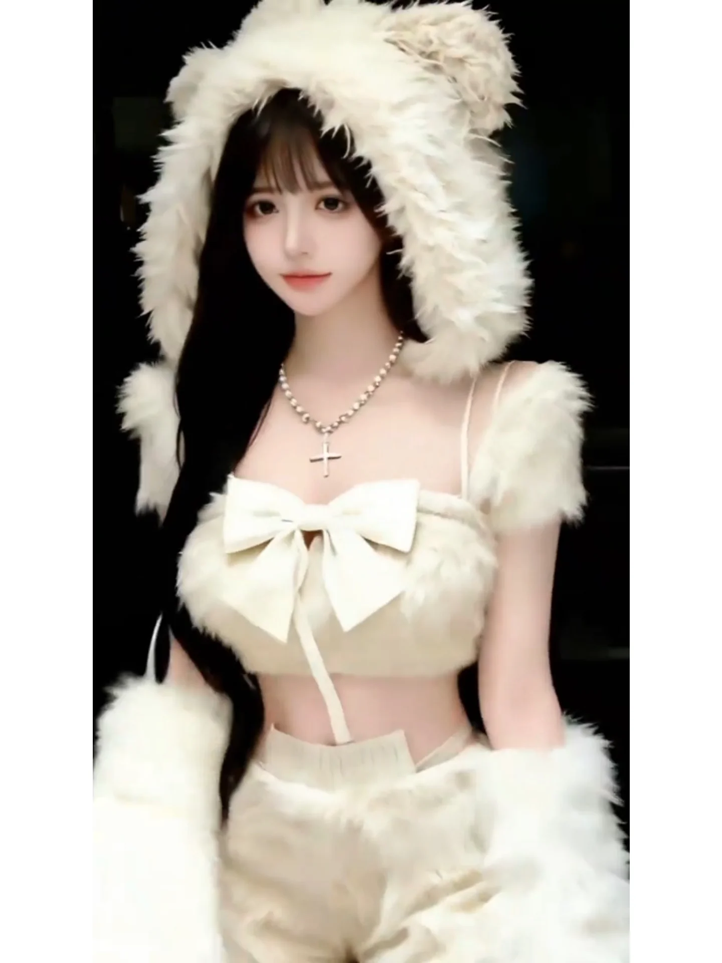 

Cute Sweet Sle High Waist ort Sve ort Set Women's Faion High Elastici Polyester Fabric round Ne irt And...