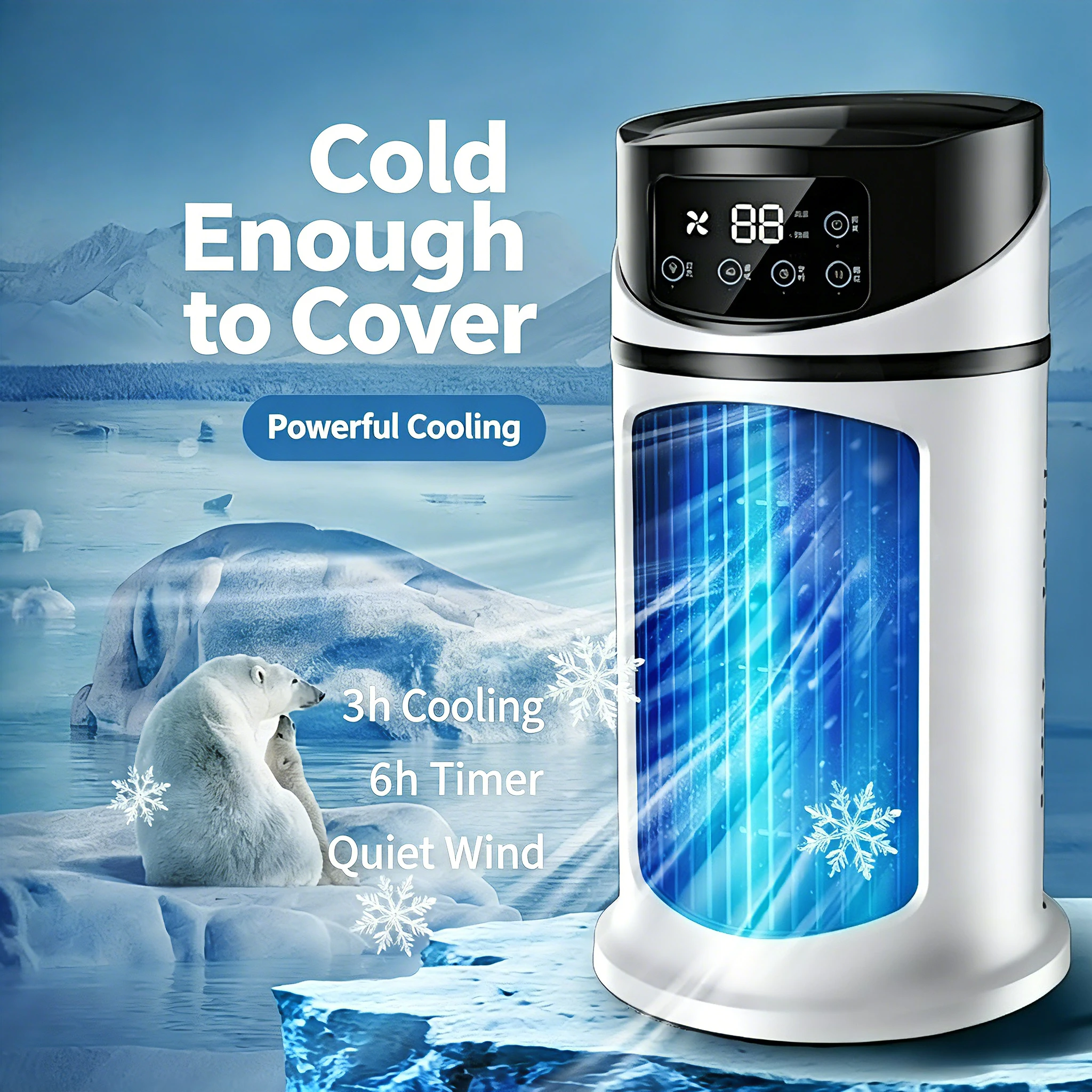 Portable Air Conditioner USB Mini Air Conditioner Air Cooler Fan Water Cooling Fan Air Conditioning Air Cooler for Home Office