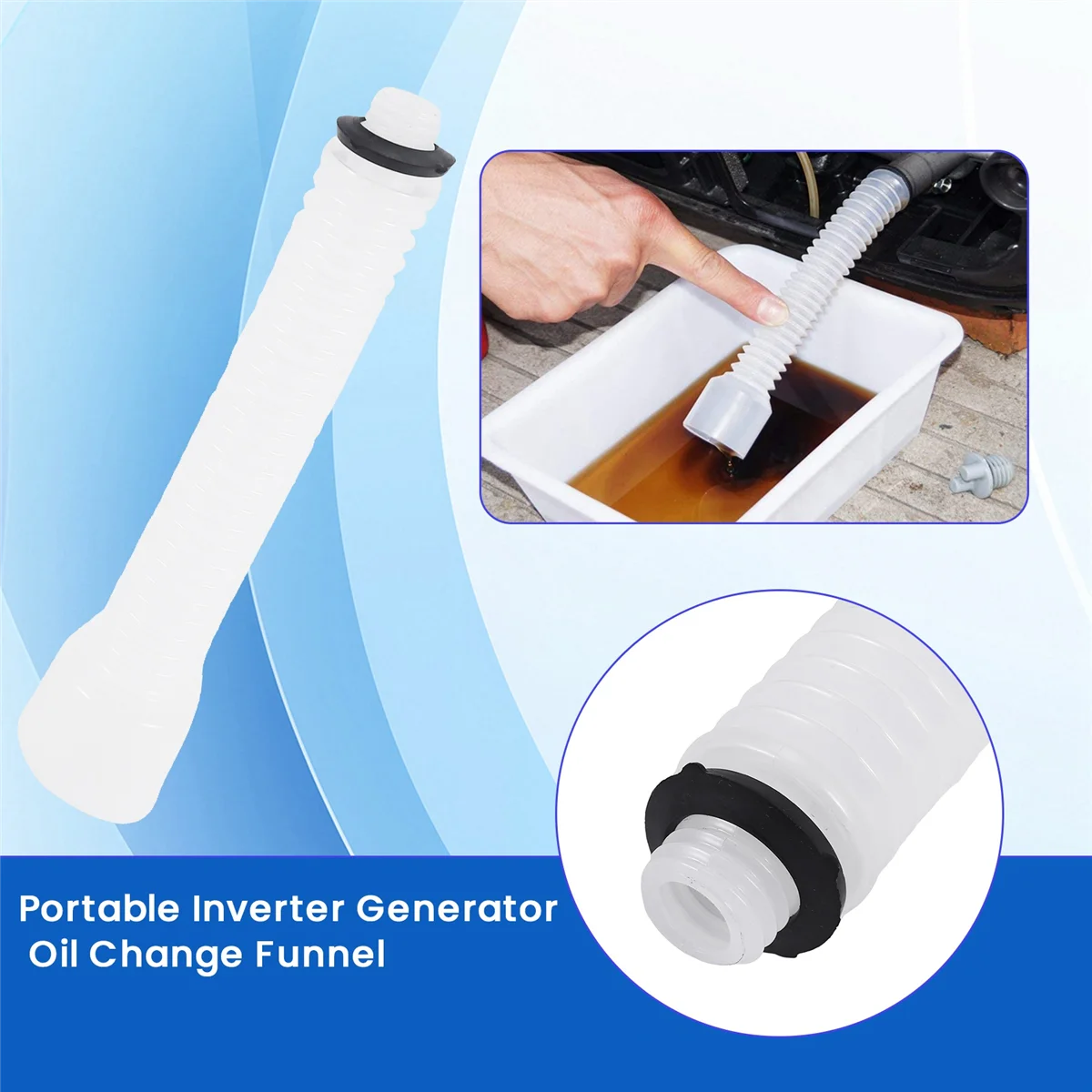 T61C_Portable Inverter Generator Oil Change Funnel for WEN Generator