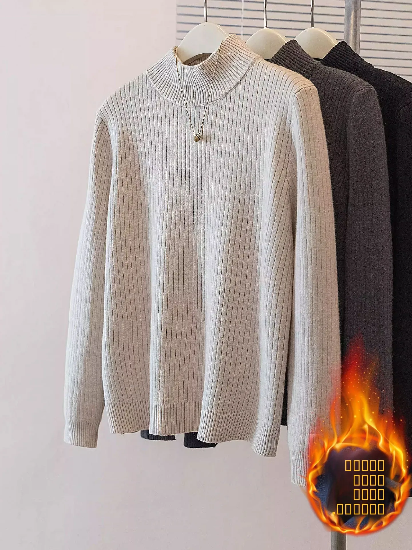 

Thiened Fce Long Sve Knitted Sweater Women's Autumn Winter f High Collar Warm Inner Wear Base irt Top