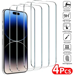 4PCS Tempered Glass For iPhone 14 Pro 15 13 12 11 Pro Max Screen Protector For iphone 6 6S 7 8 Plus XR X XS Max Glass Film