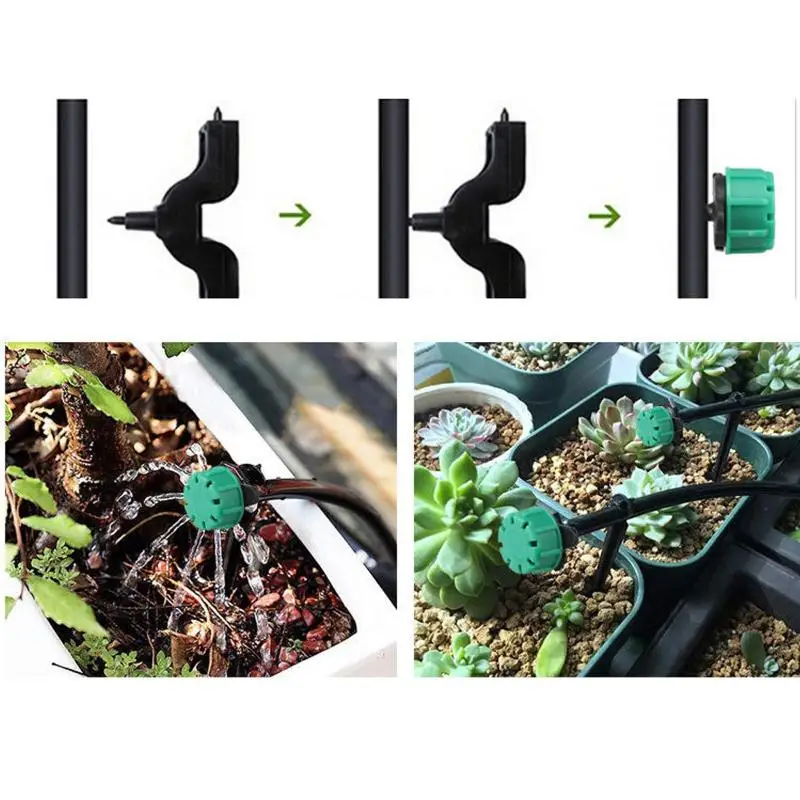 Gardening Water Dropper 10/100Pcs Adjustable 8-Hole Little Red Riding Hood for Home Potted Plant Care