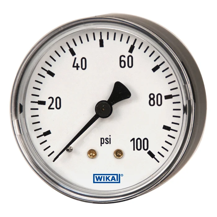 

Bourdon Tube Pressure Gauge Type 111.12, Black Plastic or Painted Steel Case Standard Series - Center Back Mount