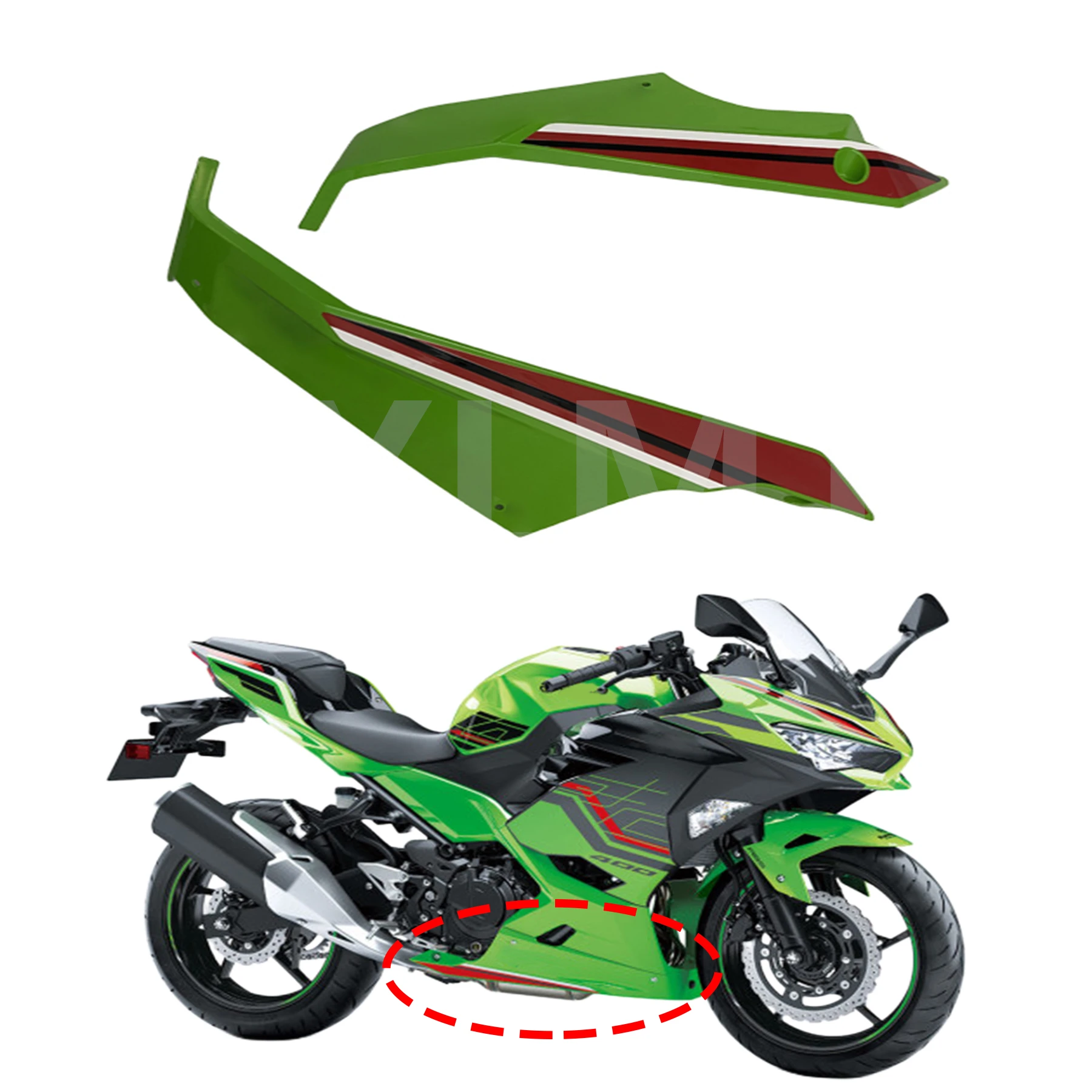 

Belly Pan Side Panel Fairing Front Side Panel Cover Body Bracket Connection Guard For NINJA400 2018 2019 2020 2021 2022 2023