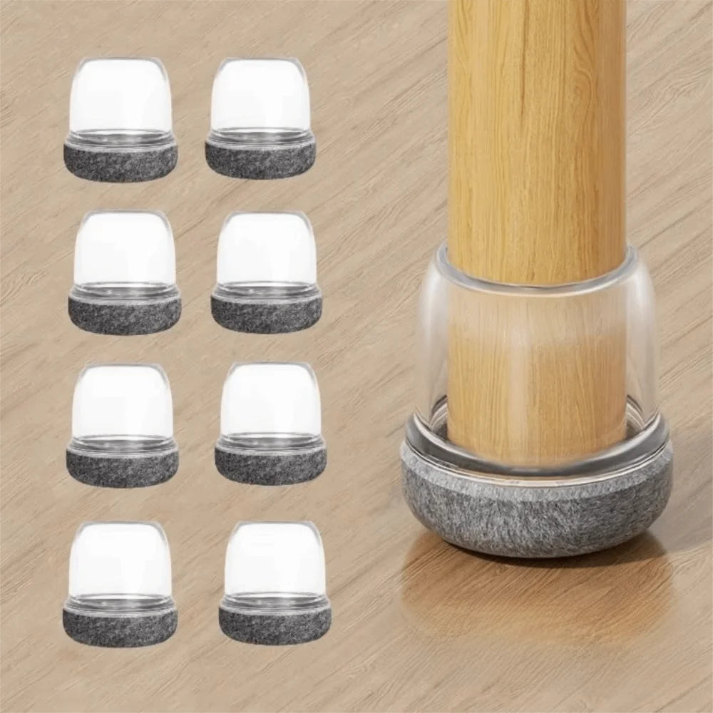 8pcs Non-slip Chair Leg Floor Protectors Wear-resistant Thickened Chair Leg Silent Mat Scratch-proof Resilient