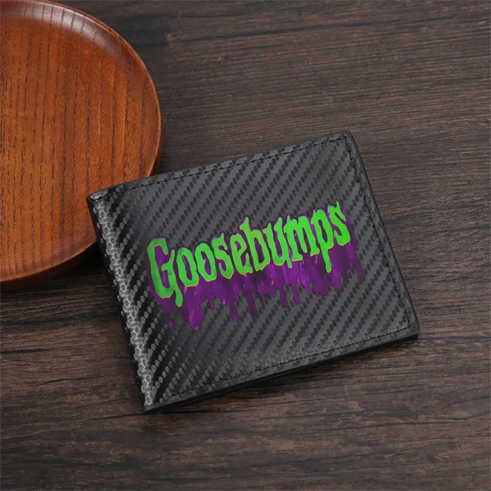 Goosebumps dripping spooky green letters Men's Wallets Simple Business Modern Stylish Printing Design Gifts For Father Boyfriend