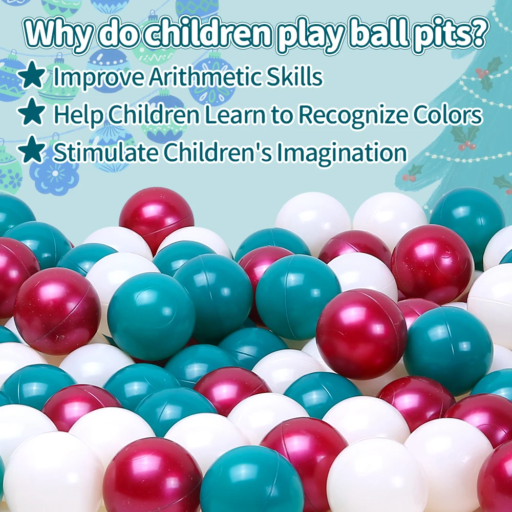 5.5 Cm 100 Stuks Plastic Pe Bal Pit Bal Crush Proof Met Netto Zak Voor Kinderen Mix Kleuren Kerst thema Party Decoraties Speelgoed