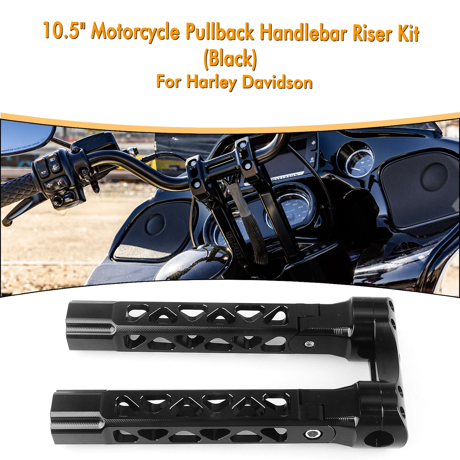 2PCS Motocycle Pullback Handlebar Riser Mount For Harley Davidson