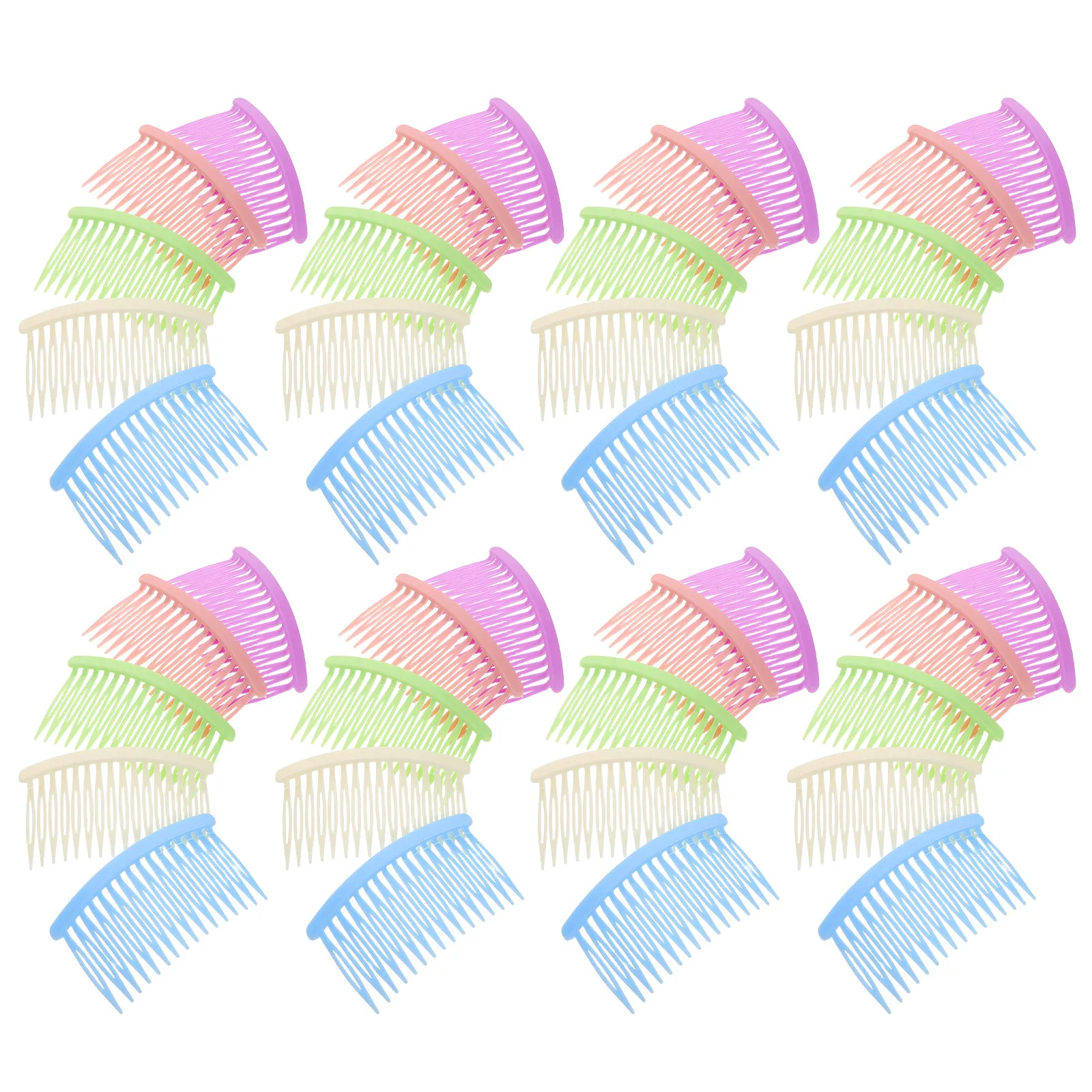 

50 шт. маленьких французских расчесок для волос для женщин, пластиковые, 16 зубцов, боковые гребни, яркие цвета, многофункциональные зажимы-гребни для укладки и разделения прядей
