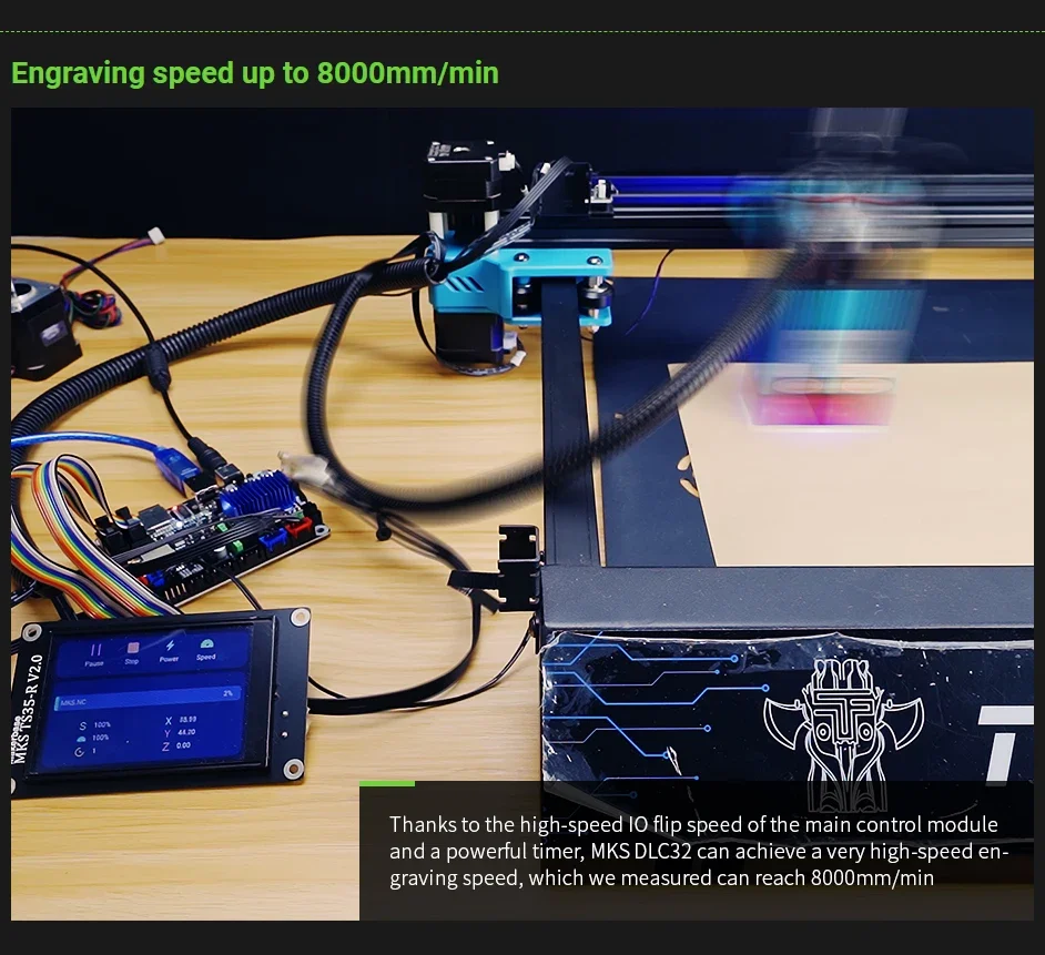 Makerbase MKS DLC32 V2.1 32Bit GRBL WIFI Offline Controller Board TS35-R LCD Display Kit Für für CNC & Laser Gravur Maschine