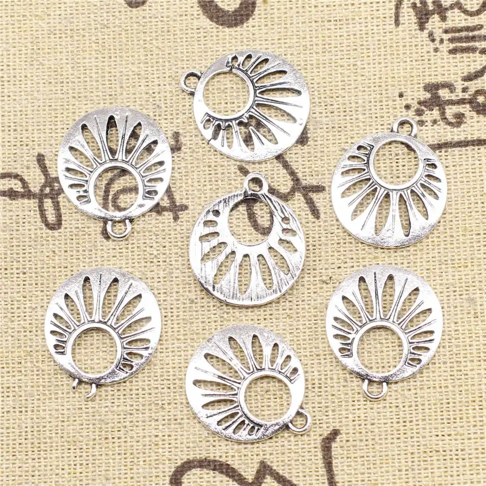 For Jewelry Findings For Diy Charms Skeleton Leaves Antique Silver Color Pendants 19x23mm 10pcs