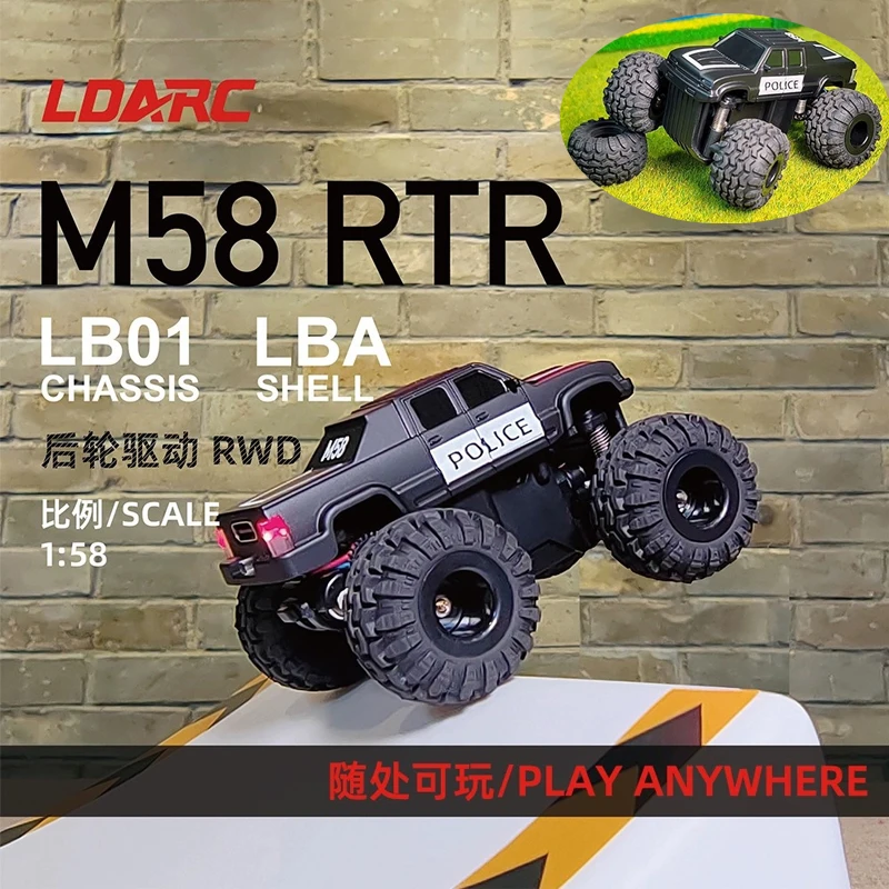 LDARC 1:58 M58 2.4G Mini RC Elektrische Afstandsbediening Model Auto Terreinwagen Desktop Afstandsbediening Voertuig RTR voor Kinderen Speelgoed