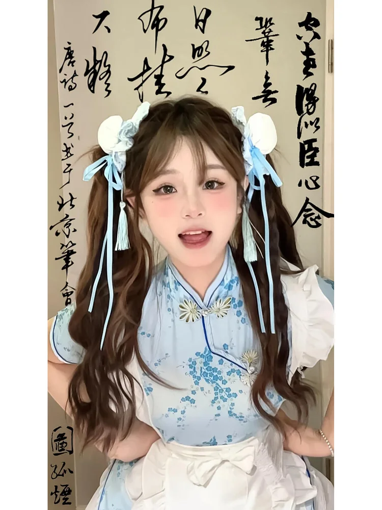 새로운 중국 스타일 드레스 로우린 시사스 코스프레 소프트 걸 메이드 스커트 일상복