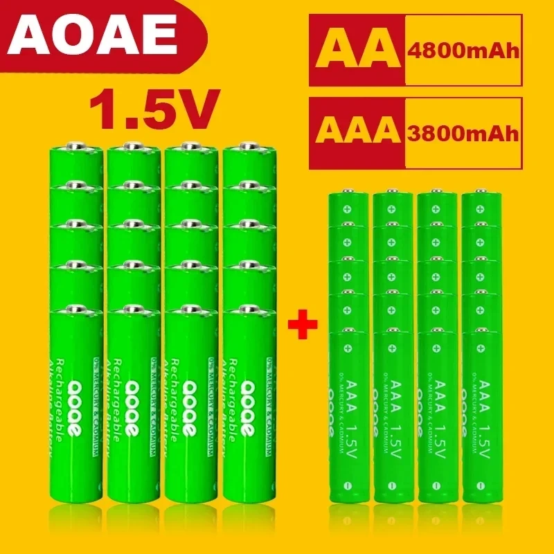 

Original AA + AAA Rechargeable Alkaline Battery AA 1.5V 4800mAh/1.5V 3800mah AAA Battery