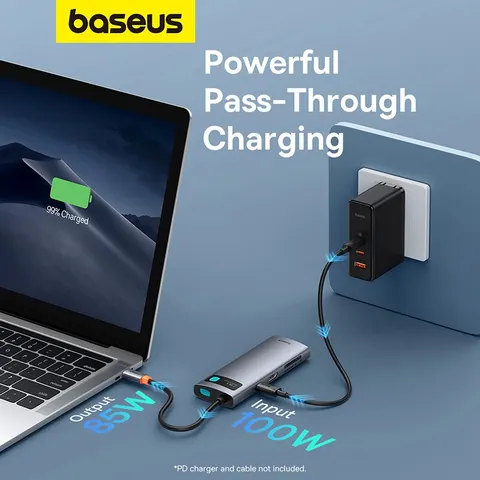 Baseus 7-в-1 Gen 2 USB C HUB 4K при 60 Гц HDMI 3* USB 3.0 PD 100 Вт порт Type C картридер SD/TF для Macbook iPad M2 M1 Steam Deck станция dex samsung купить - №4