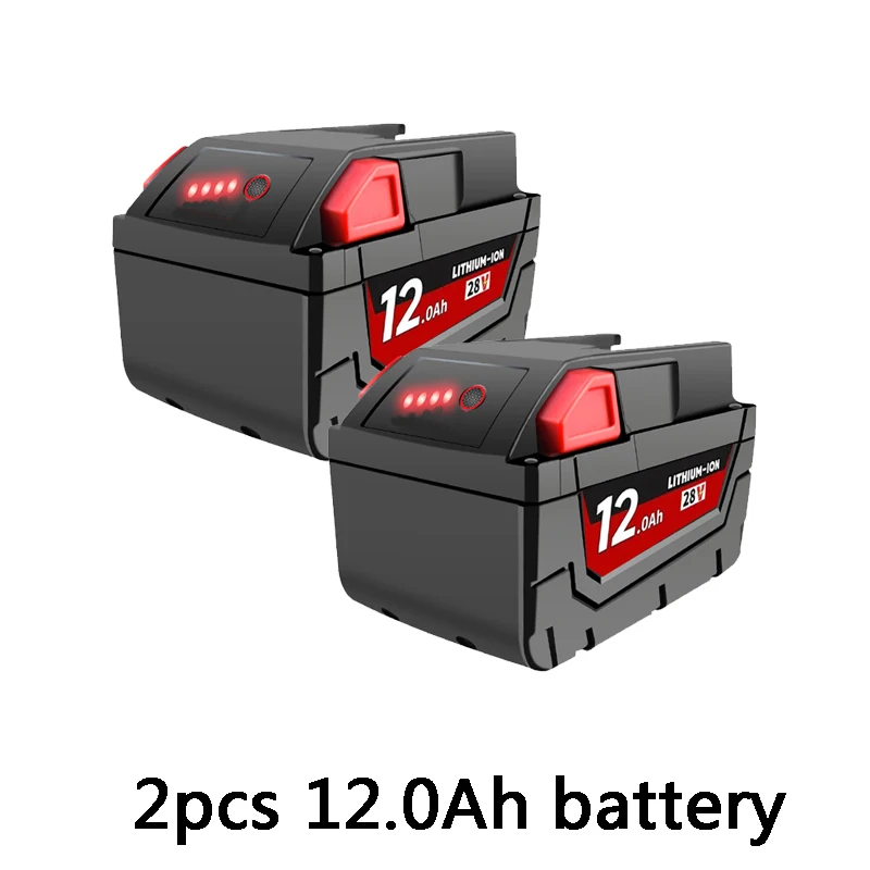 Li-Ion vervangende batterij 28V 12.0Ah voor Milwaukee M28 48-11-2830 0730-20 Gereedschapsbatterij compatibel met V28VC,V28SX,V28SG,V28PD