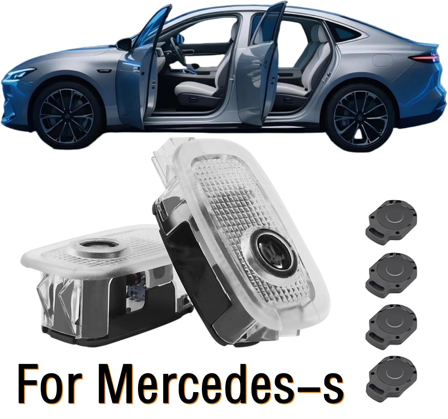 NEW 2pcs LED Car Door Logo Shadow Welcome Projector Light Accessories For Mercedes Benz W221 S Class S500 S350 S63 S65