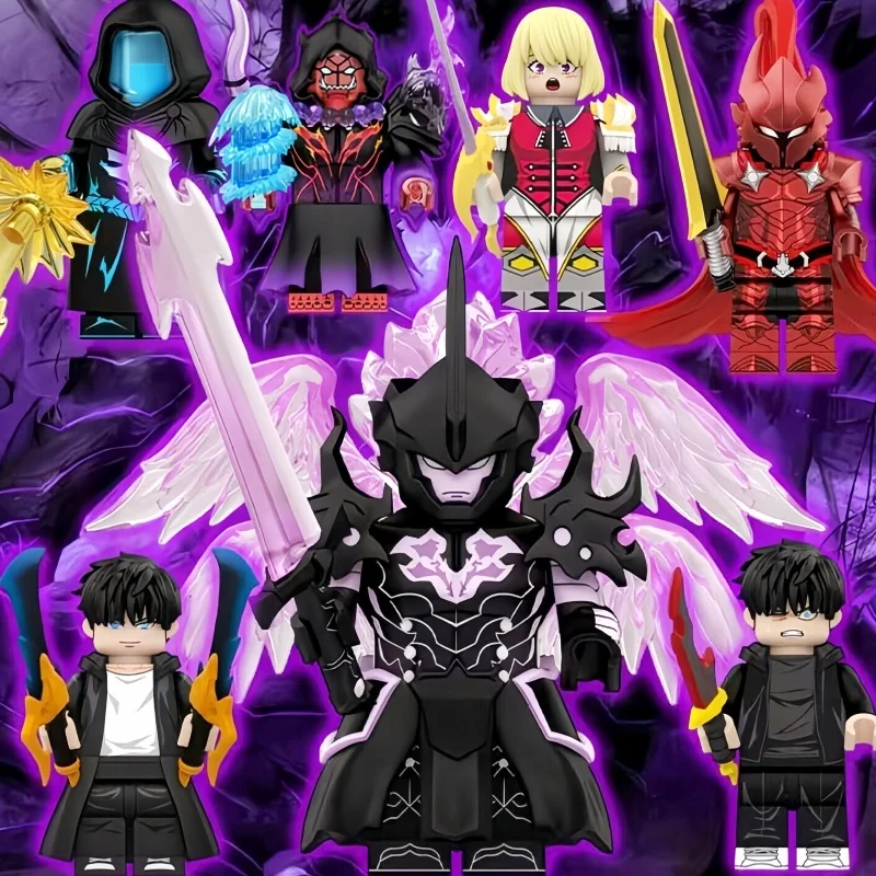 

Горячие аниме Solo Leveling Cheng Xiaoyu Blocks, наборы фигурок, сферические шарнирные руки, уникальное оружие, очень подробное, аниме-игрушки