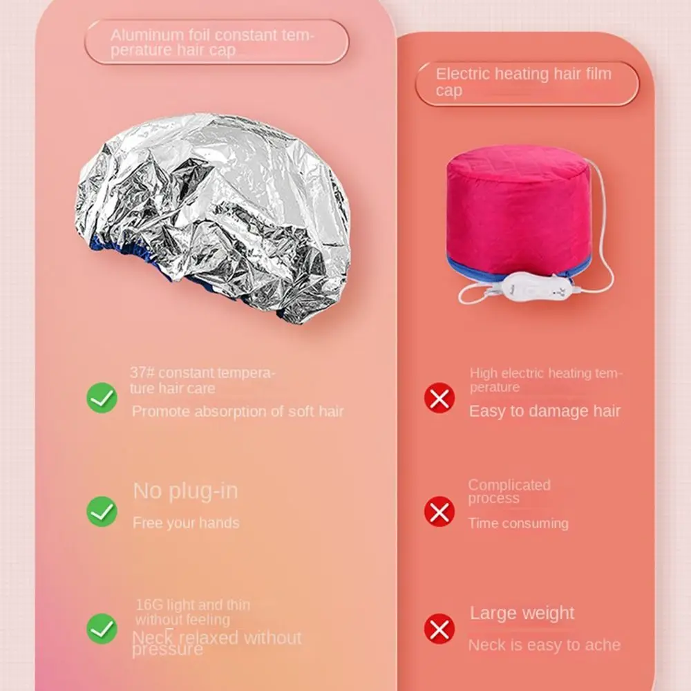 Gorro de teñido con aislamiento térmico para mujer, Protector de cabello con autocalentamiento, herramienta para el cuidado del cabello, gorro de baño, gorro de ducha, gorro de papel de aluminio